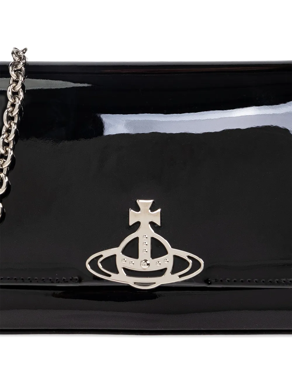 Vivienne Westwood Lakleren schoudertas met Orb-verfraaiing Zwart