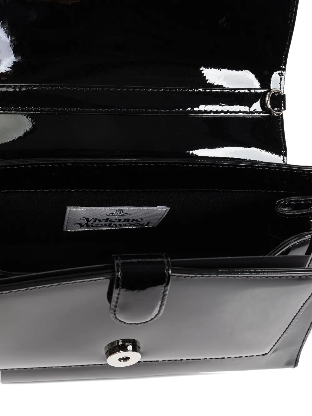 Vivienne Westwood Lakleren schoudertas met Orb-verfraaiing Zwart