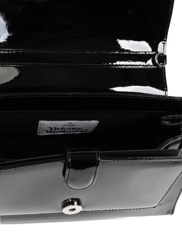 Vivienne Westwood エナメルレザー ショルダーバッグ | ブラック