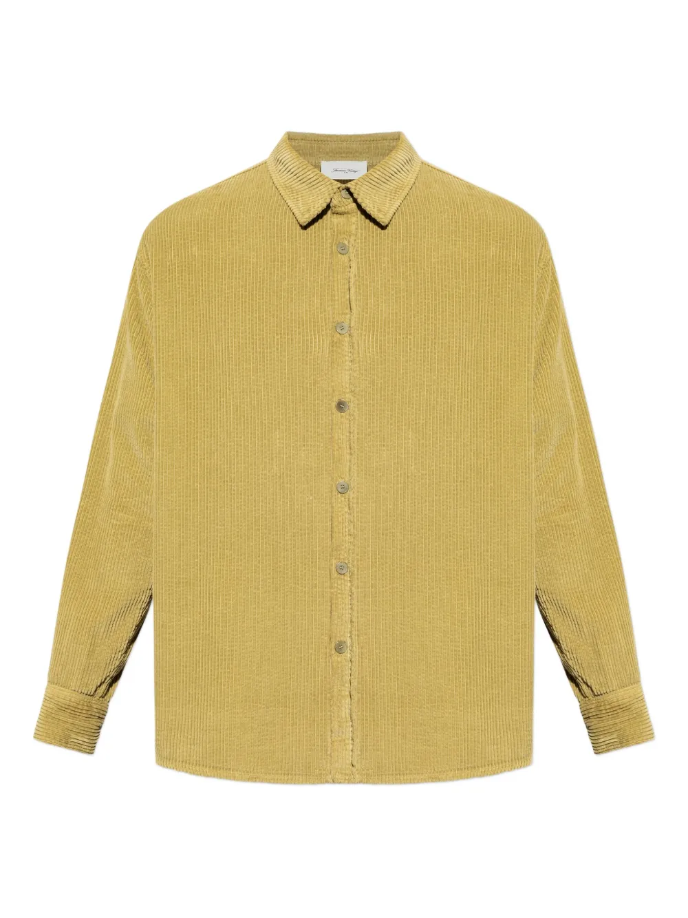 corduroy button-fastening shirt