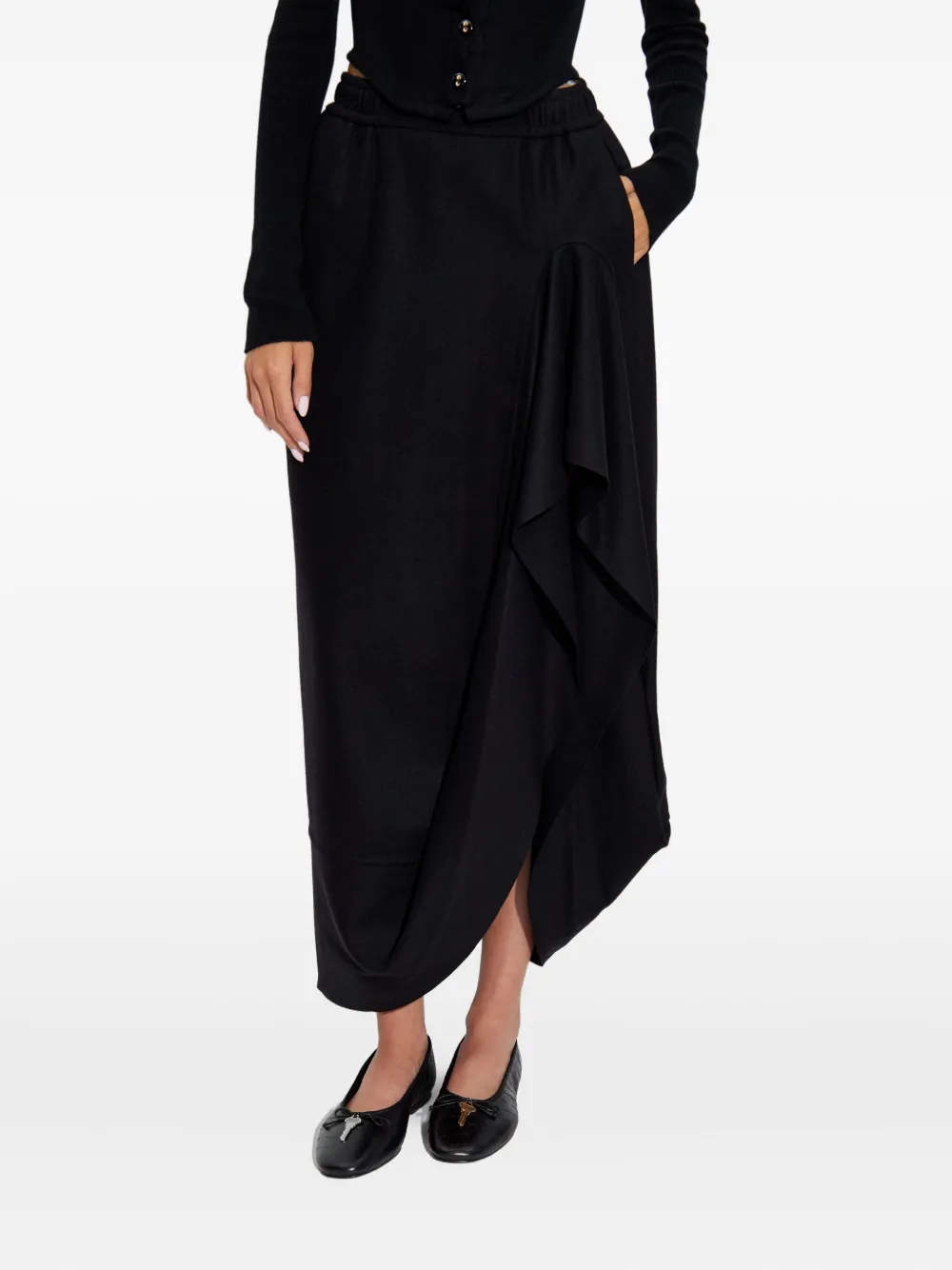 Vivienne Westwood ruffled pocketed asymmetrical skirt Zwart