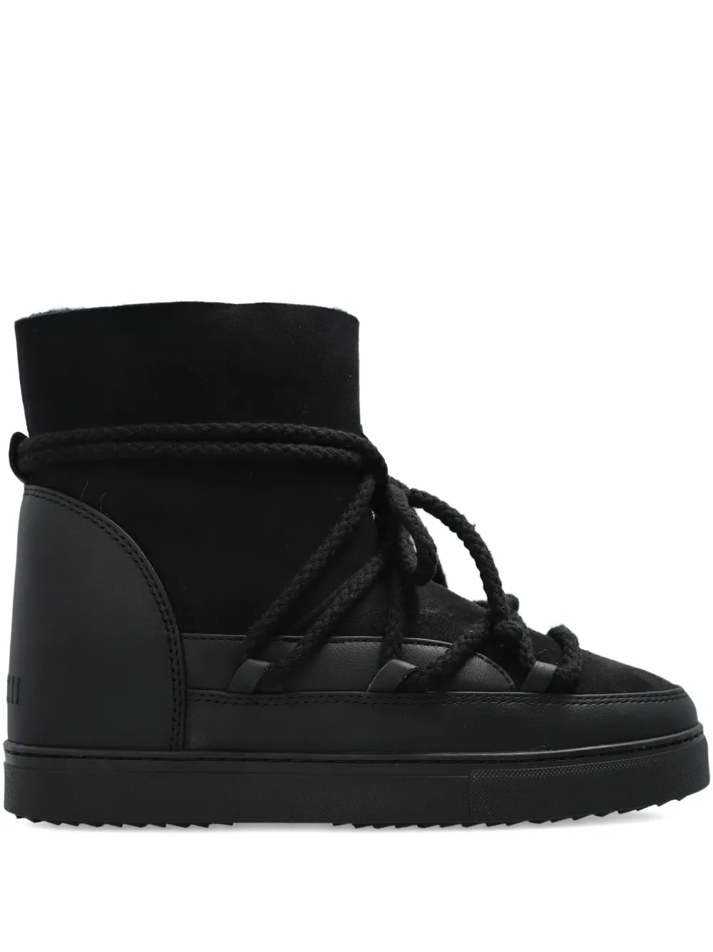 Inuikii rope-laces leather snow boots Black