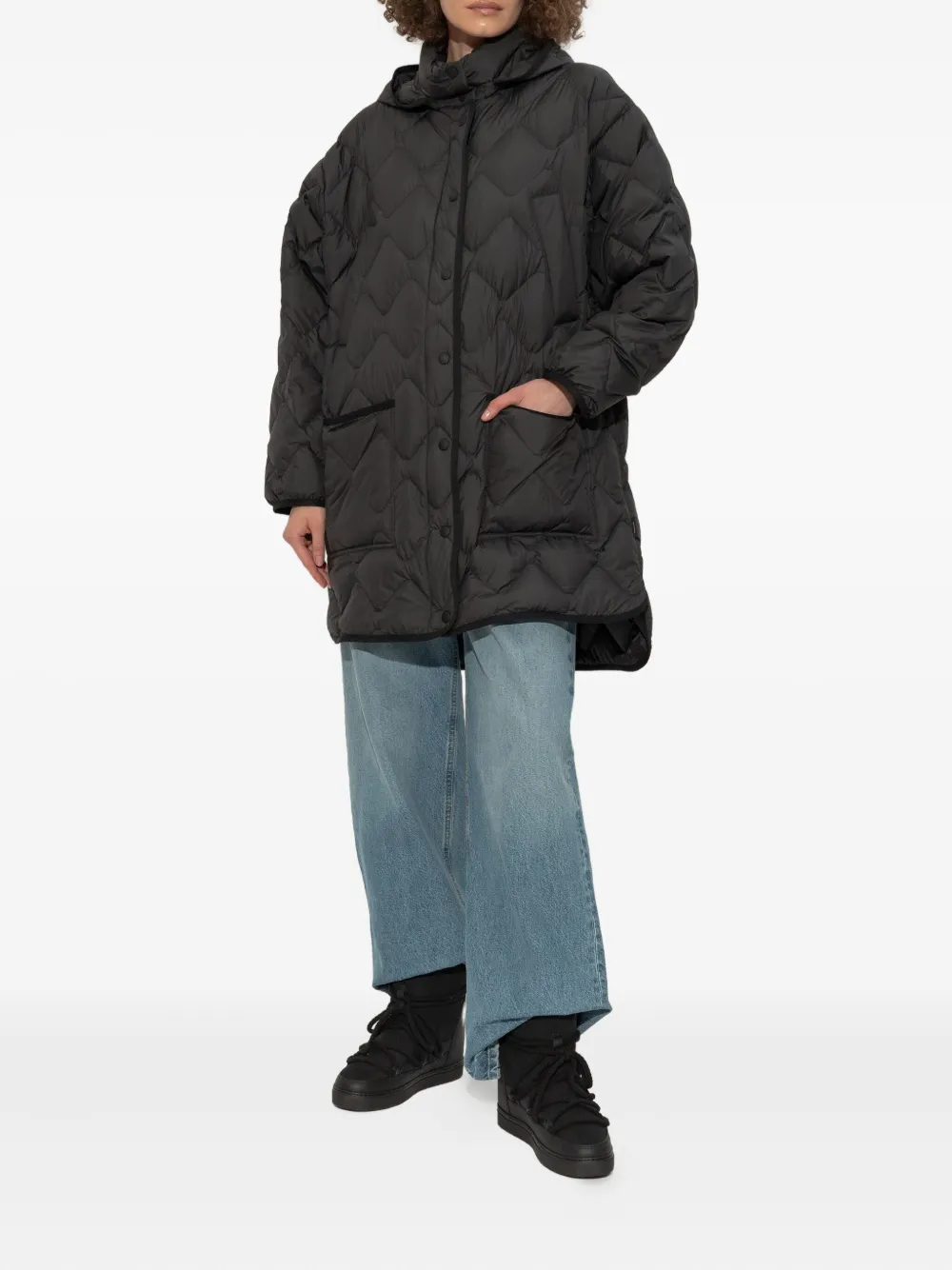 Inuikii rope-laces leather snow boots Black