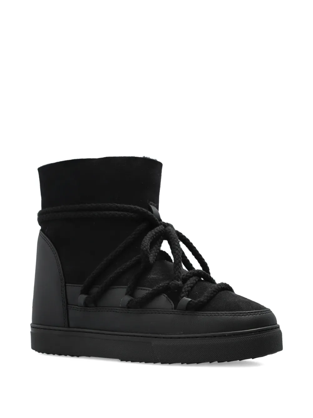 Inuikii rope-laces leather snow boots Black