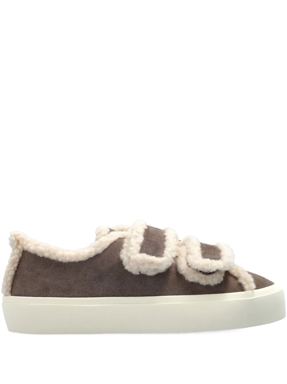 Inuikii shearling-trimmed touch-strap sneakers Grey
