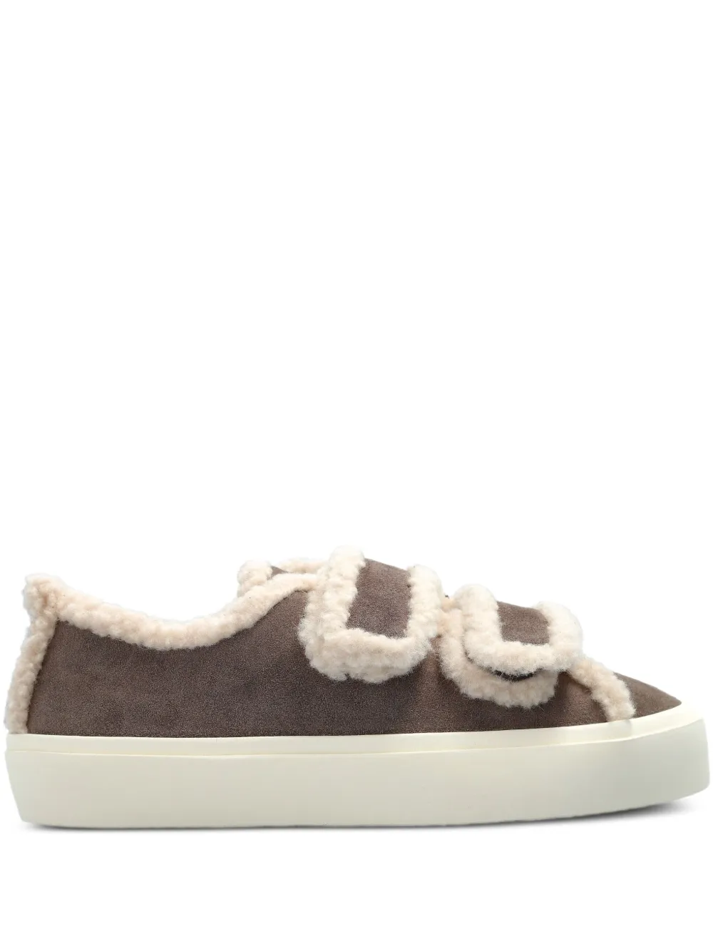 Inuikii shearling-trimmed touch-strap sneakers Grey
