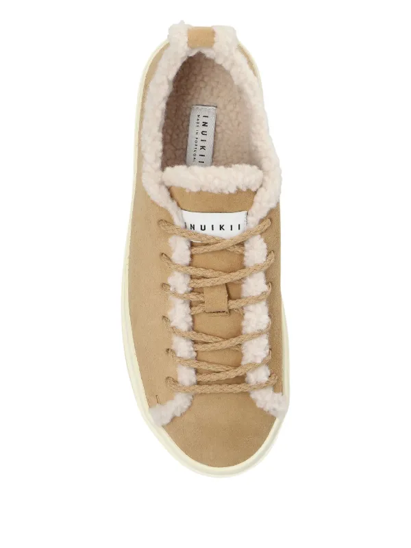 Inuikii shearling-trimmed Suede Sneakers Brown FARFETCH IN