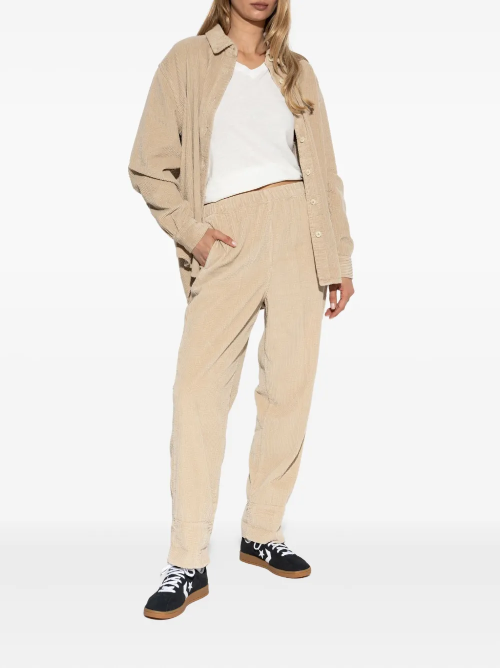 American Vintage Padow corduroy button-down shirt - Beige