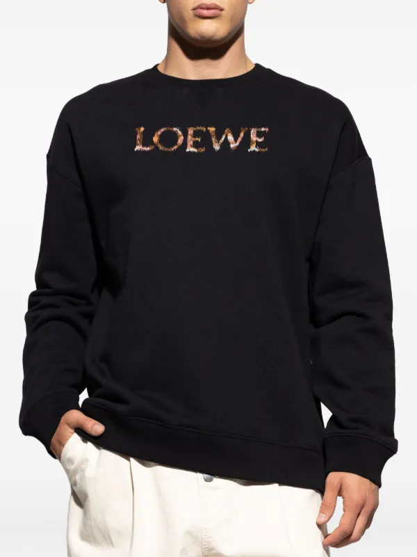 LOEWE Embroidered Sweatshirt スウェット ロゴ 刺繍 LOEWE Beige Embroidered Logo Sweatshirt | Harrods MC