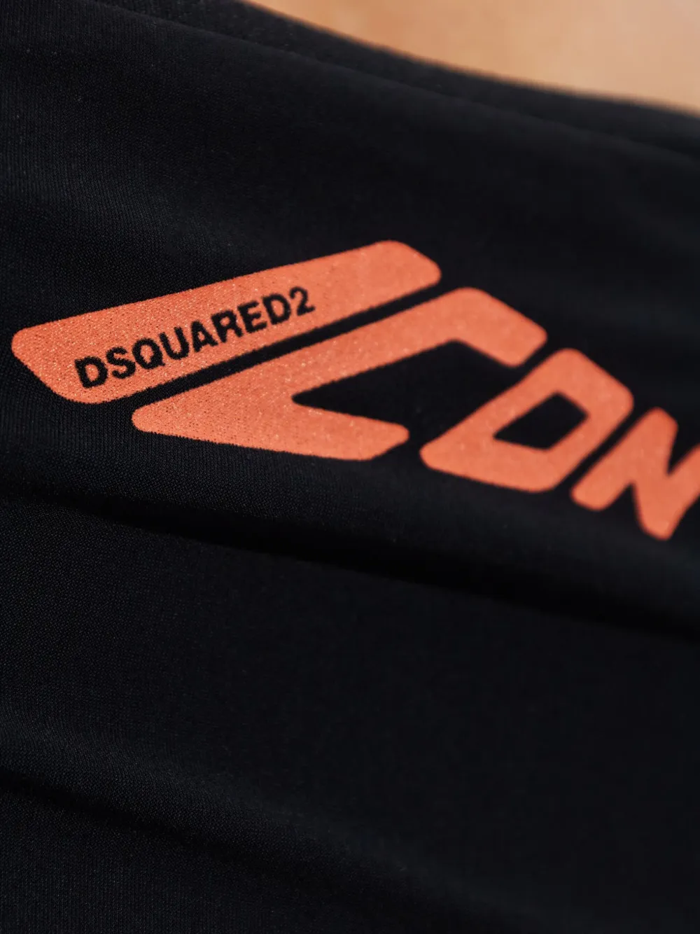 Dsquared2 Logo-print Halterneck Swimsuit In Black