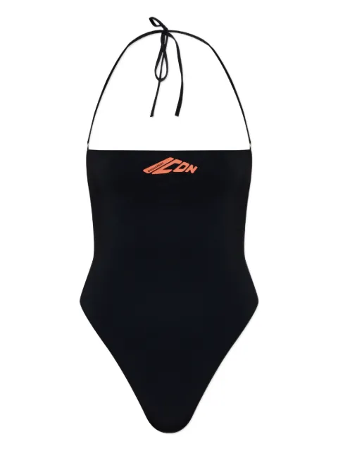 DSQUARED2 logo-print halterneck swimsuit