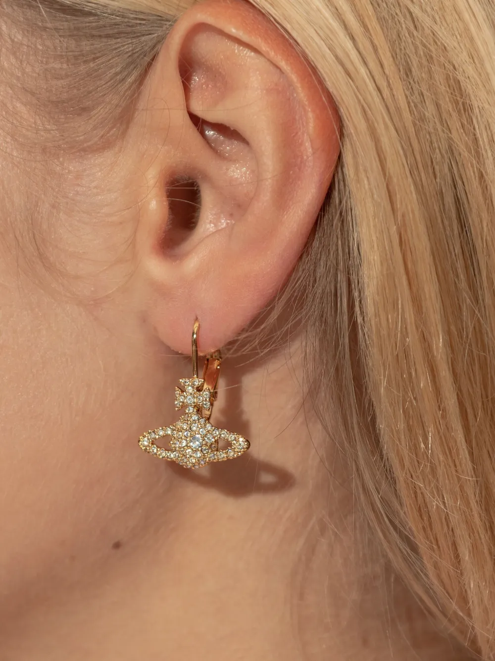 Vivienne Westwood orb crystal earrings - Goud