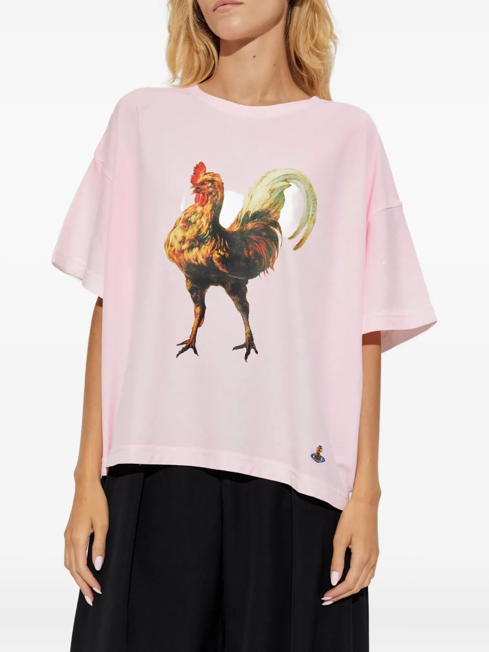 Vivienne Westwood rooster-print T-shirt Roze