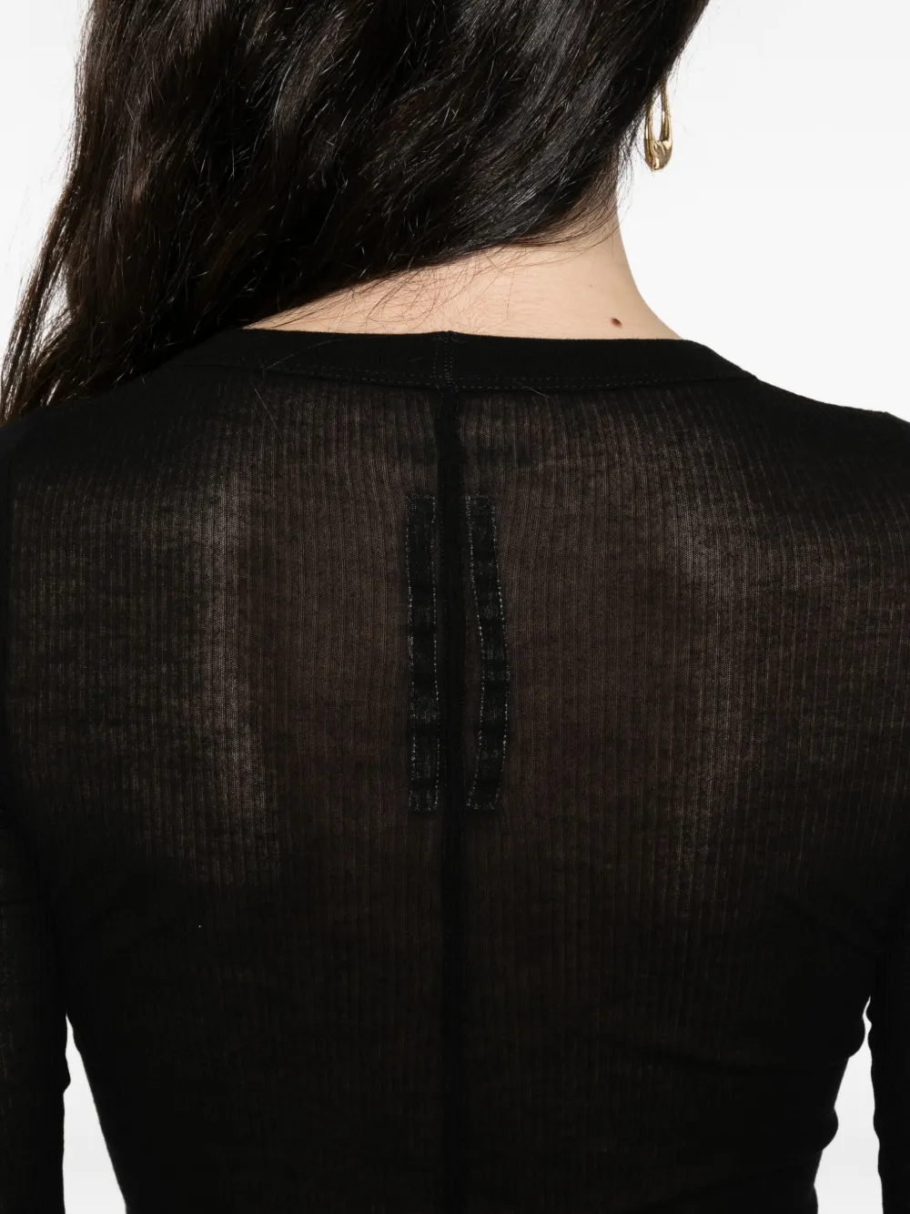 Rick Owens Geribbelde midi-jurk Zwart