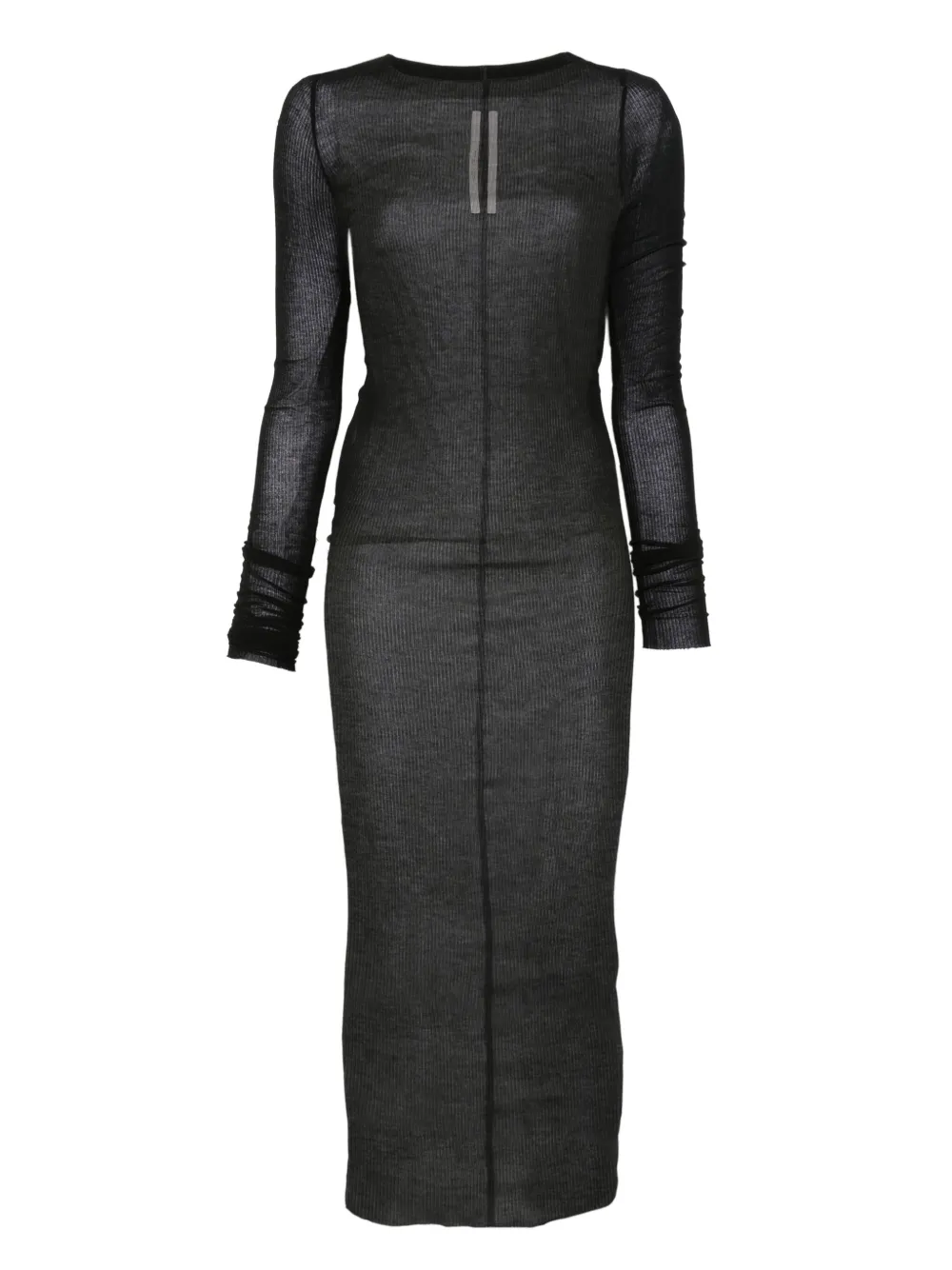 Rick Owens Geribbelde midi-jurk Zwart