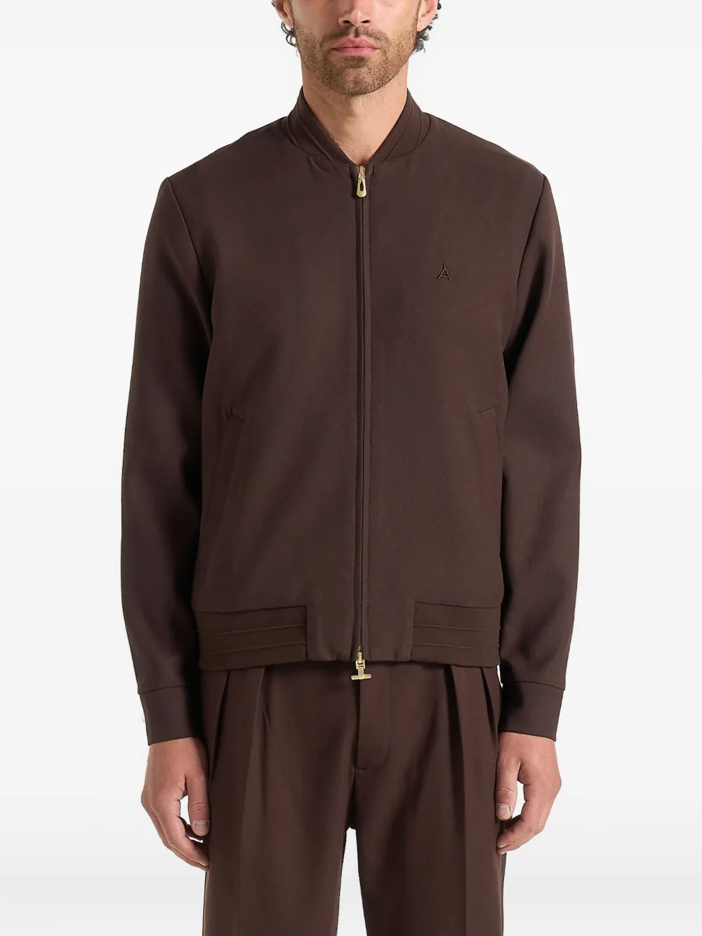 ribbed-collar bomber jacket