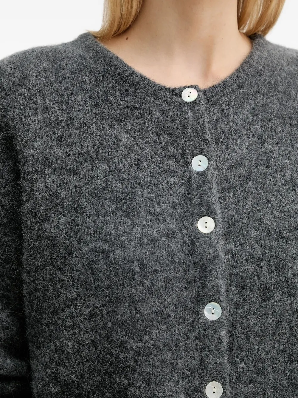 American Vintage Mohair vest met knopen Grijs