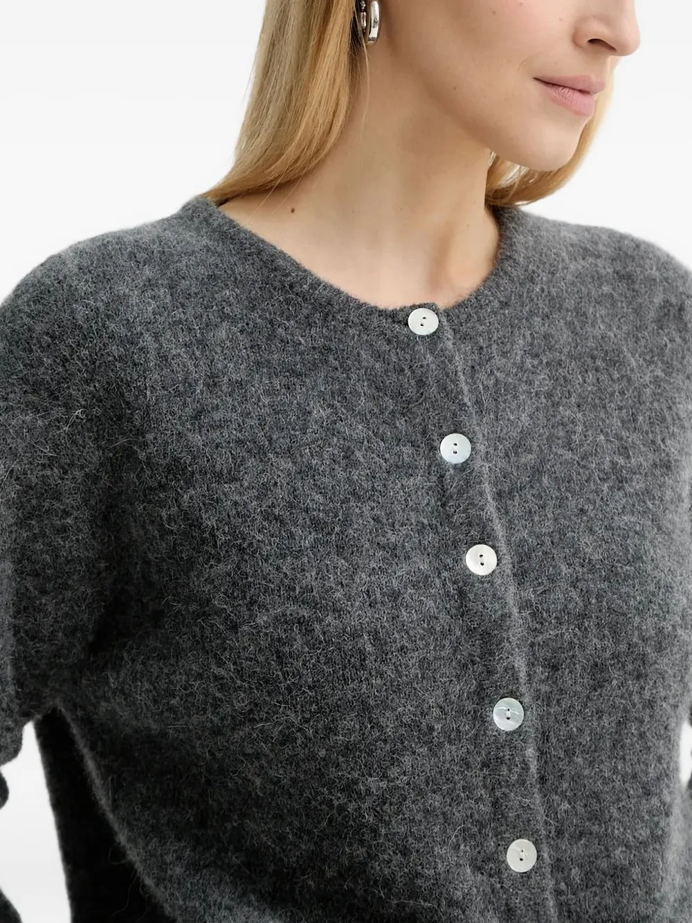 American Vintage Mohair vest met knopen Grijs