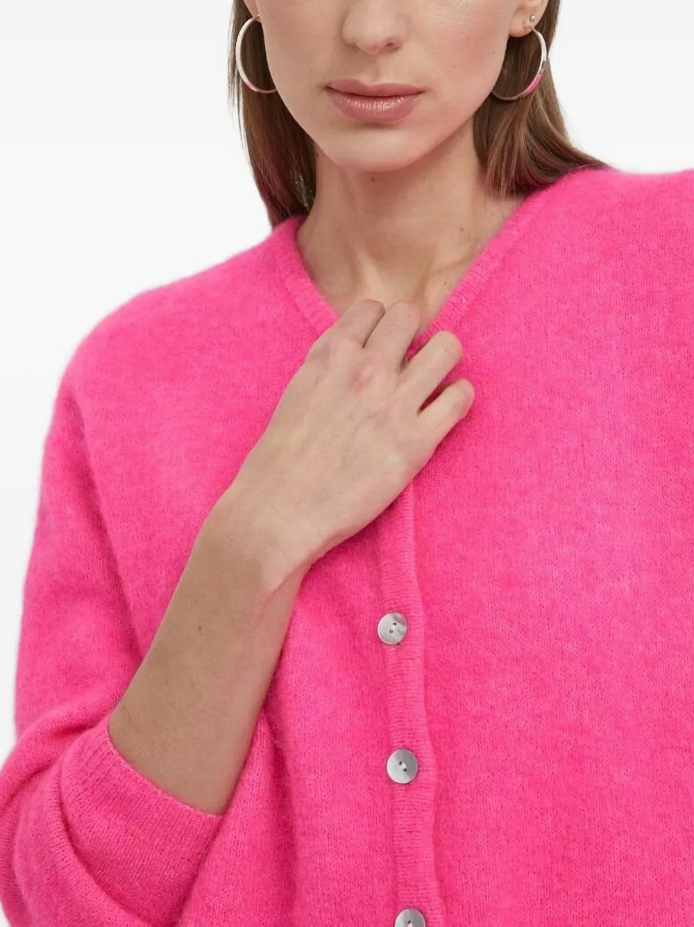 American Vintage Button-front Cardigan In Pink