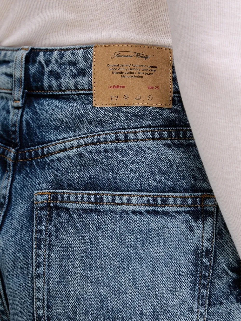 American Vintage Jeans met acid-wassing Blauw