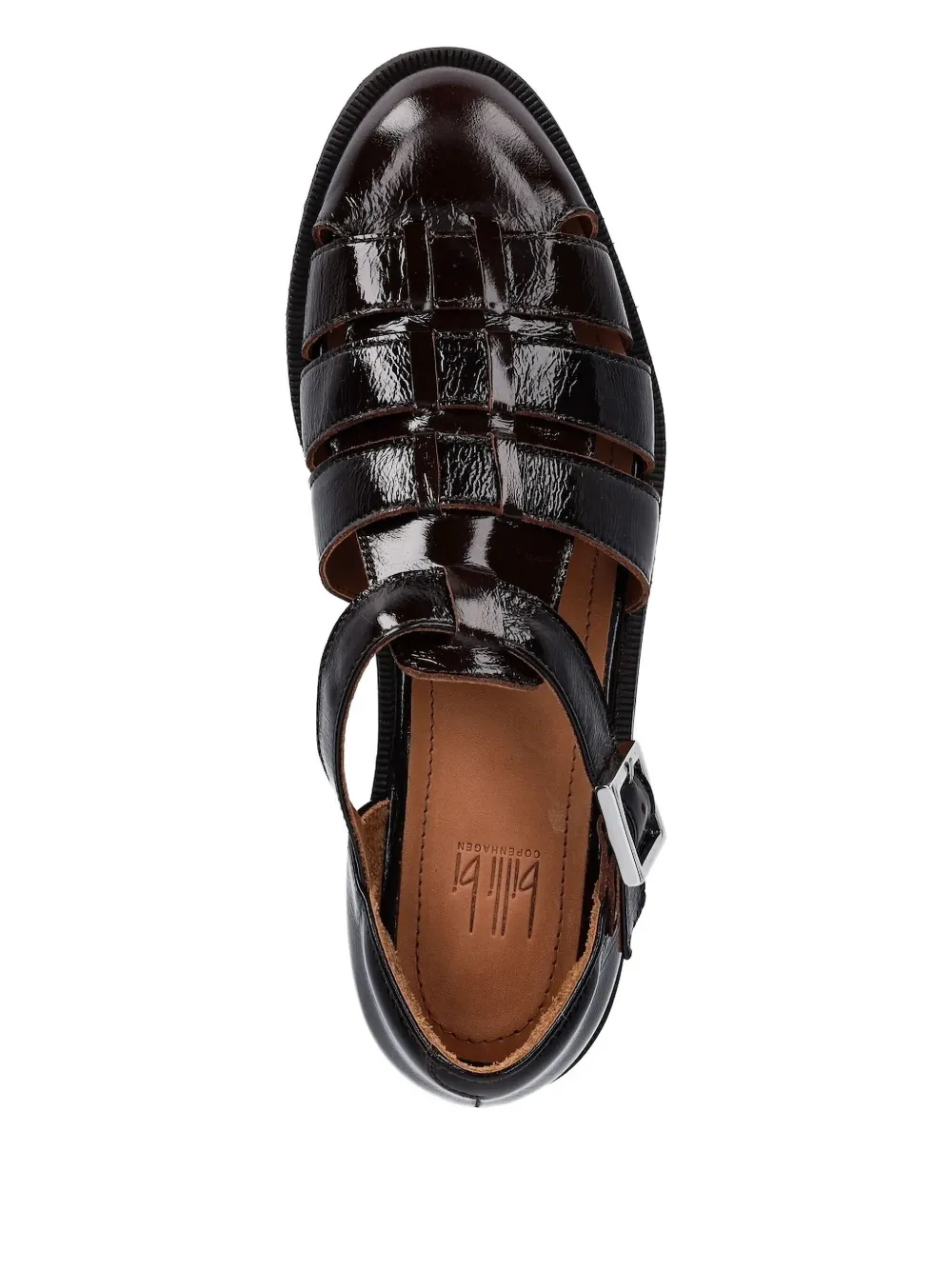 Billi Bi 25mm A6315 Buckle-fastening Caged Flat Pumps In Brown