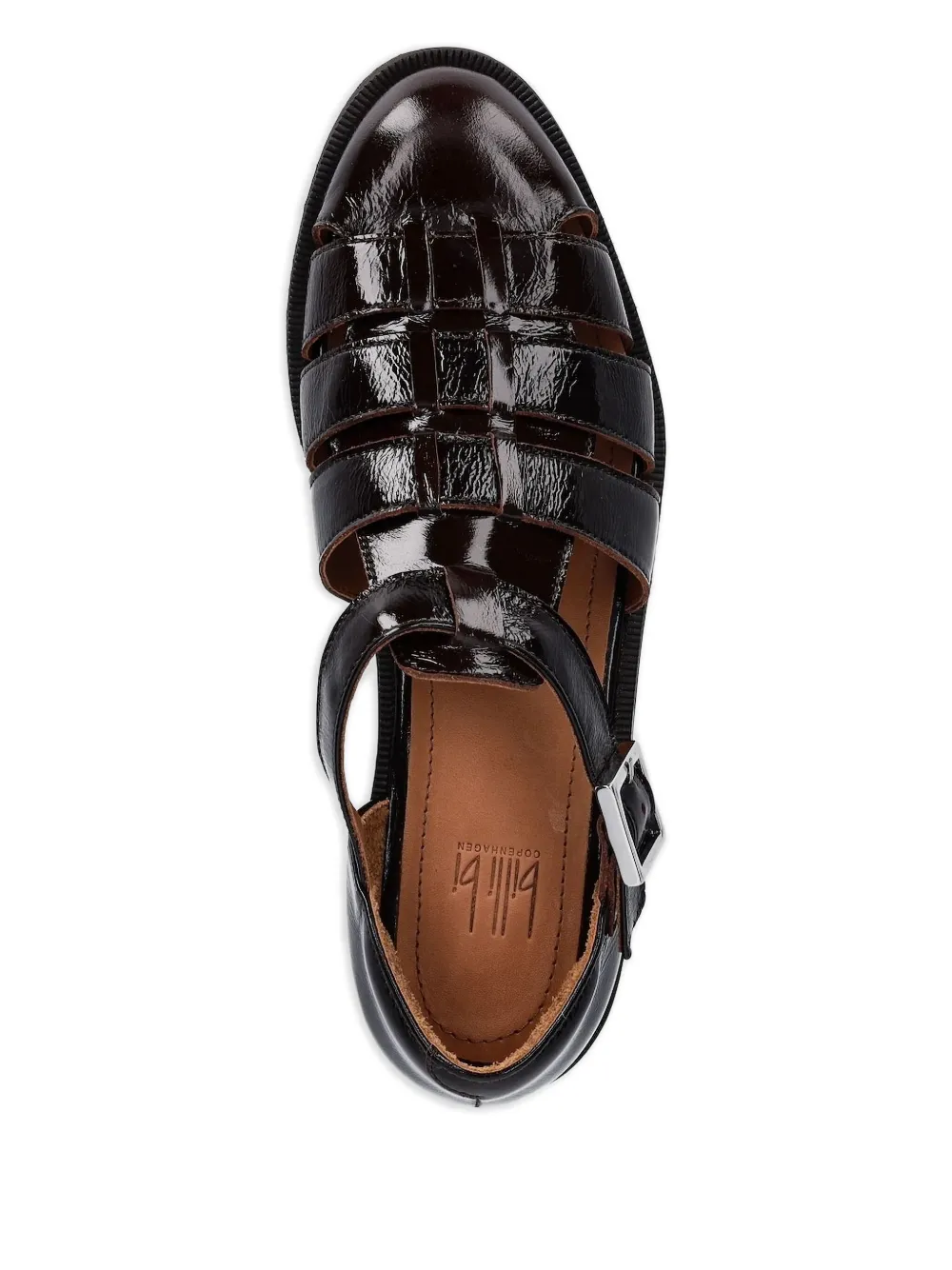 BILLI BI 25mm A6315 buckle-fastening caged flat pumps Brown