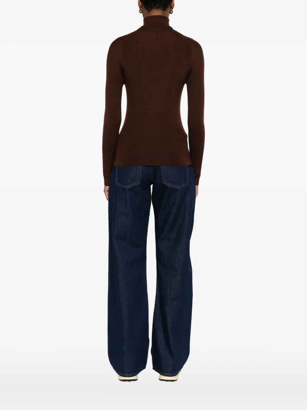 Apc Ribbed Turtleneck Sweater In Brown