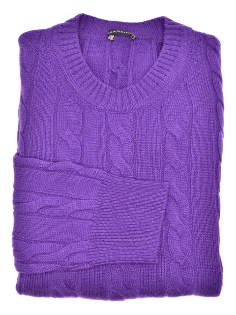 MANRICO CASHMERE cable-knit crew-neck sweater