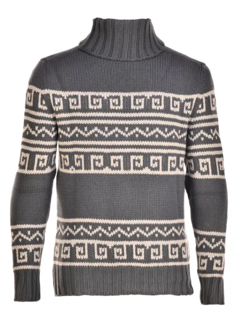 MANRICO CASHMERE patterned turtleneck sweater