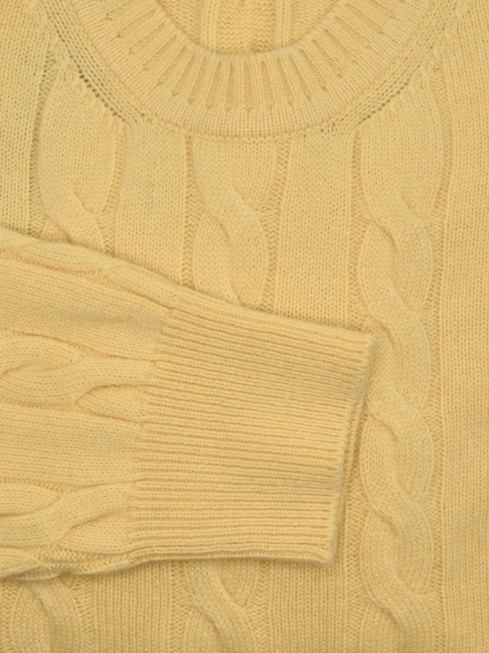 MANRICO CASHMERE cable-knit sweater - Geel