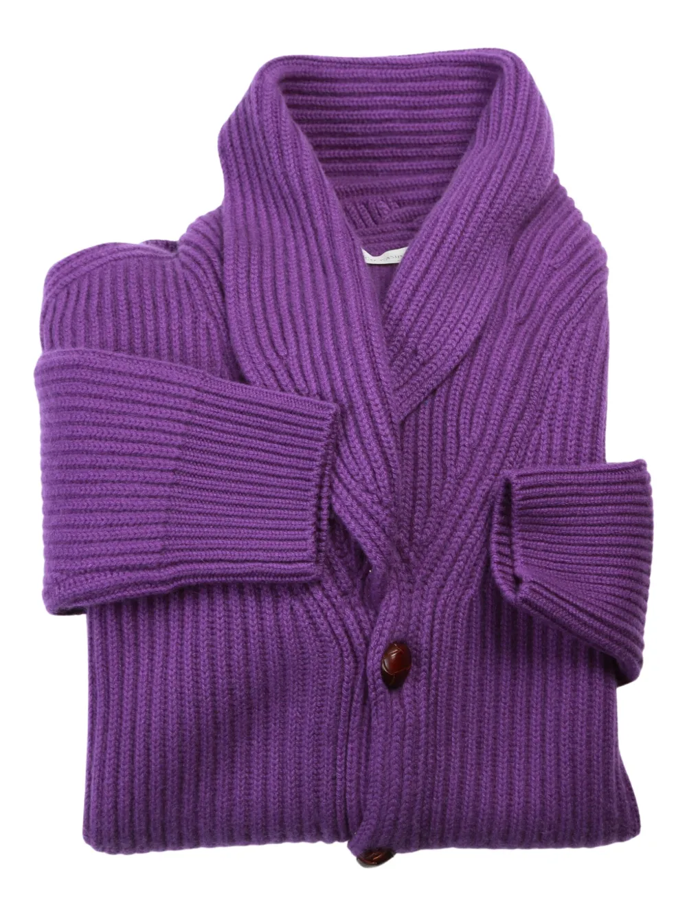 MANRICO CASHMERE ribbed button cardigan | Purple | Image 1
