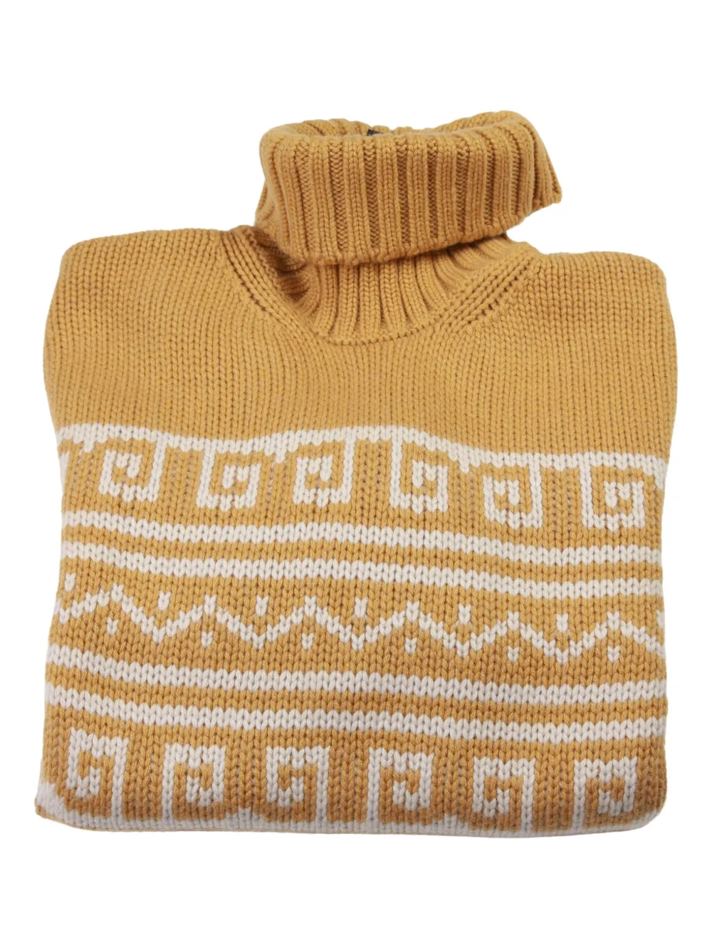 geometric-patterned turtleneck sweater