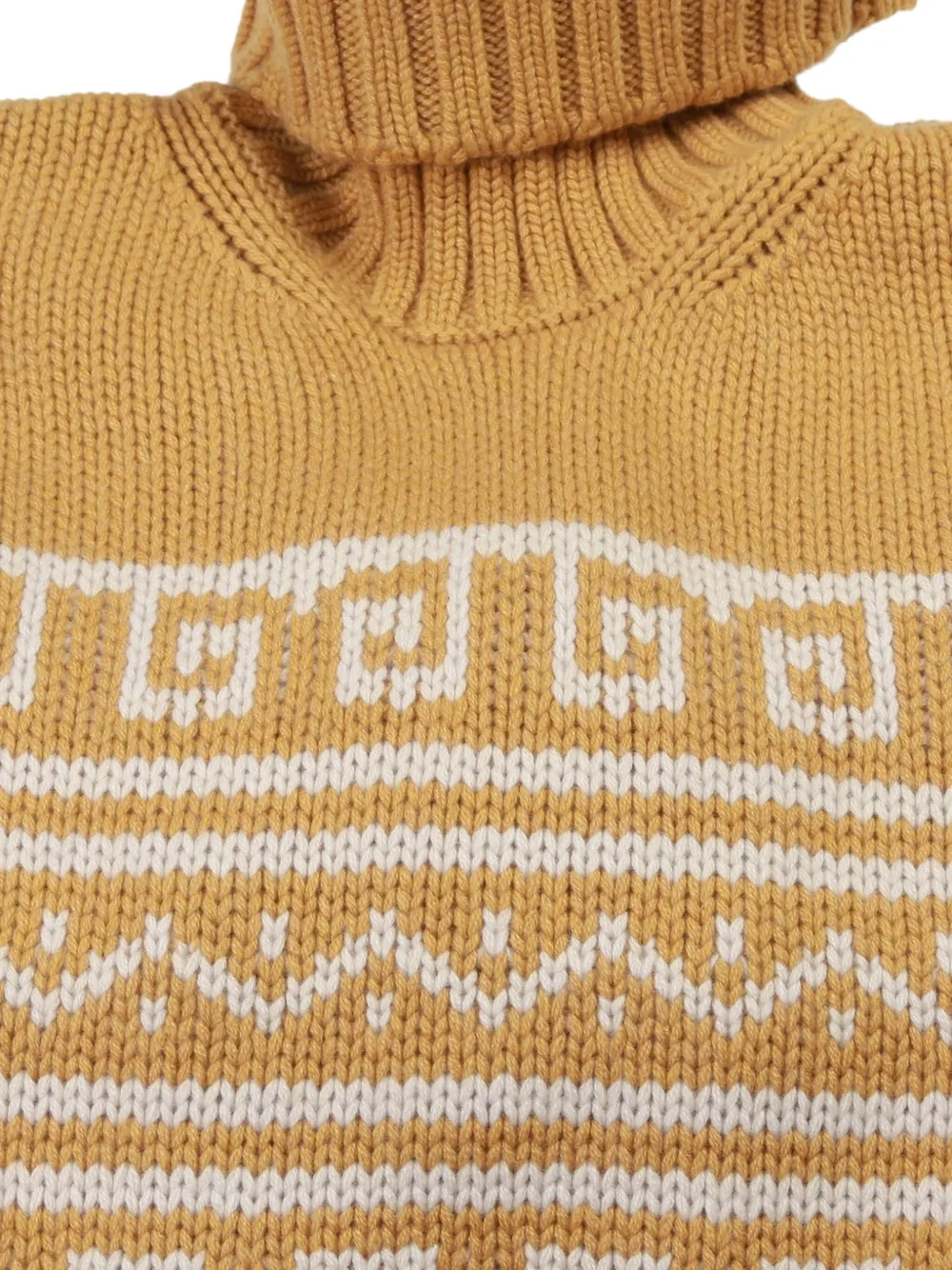 MANRICO CASHMERE Coltrui met geometrisch patroon - Geel