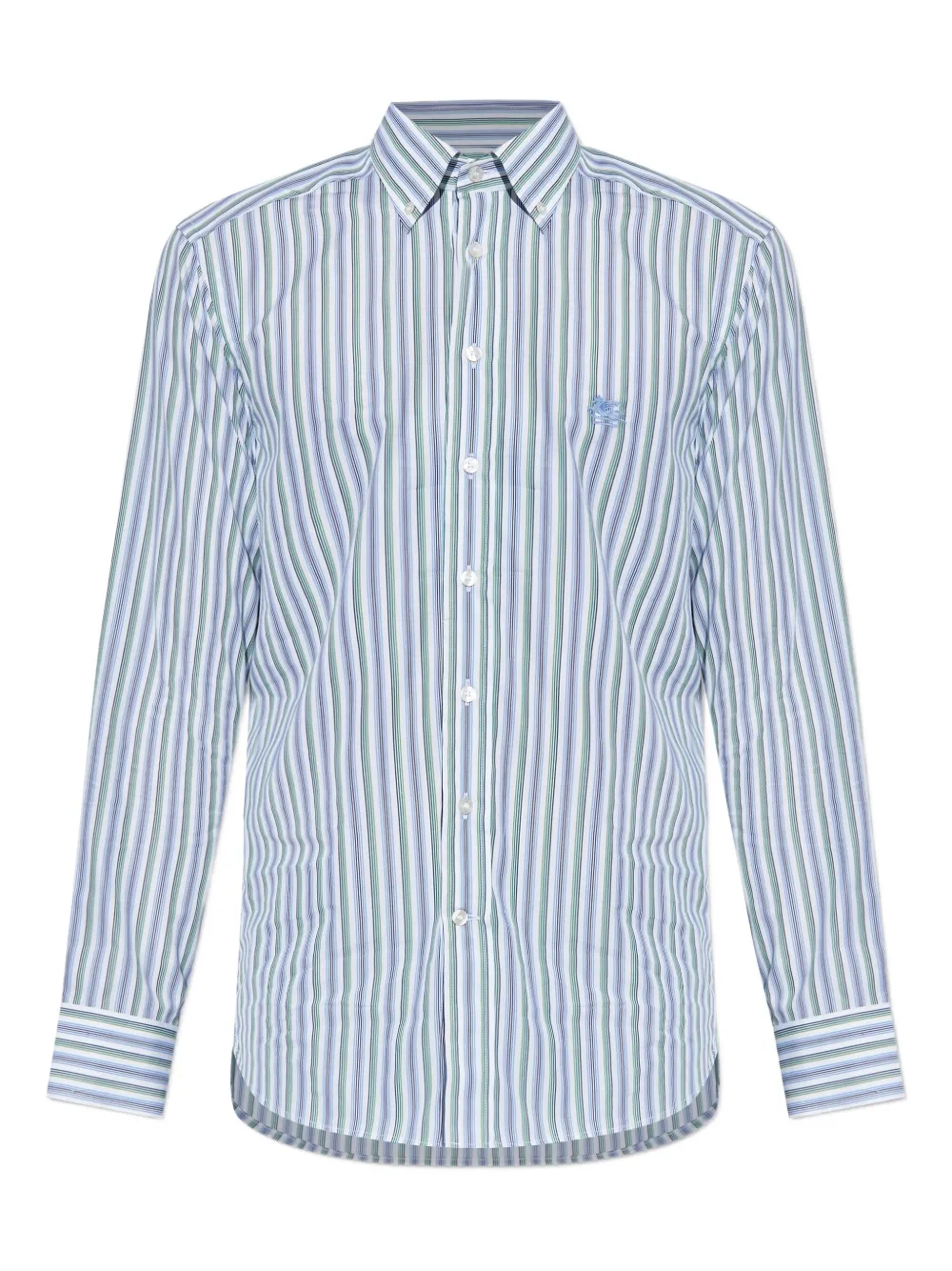 ETRO embroidered striped shirt Blauw