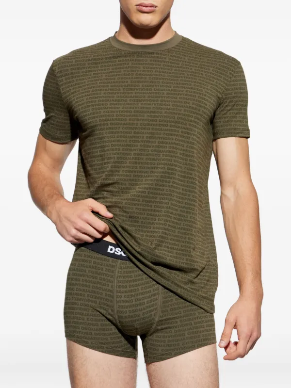 DSQUARED2 logo-print Cotton two-piece Set | Green | FARFETCH AZ