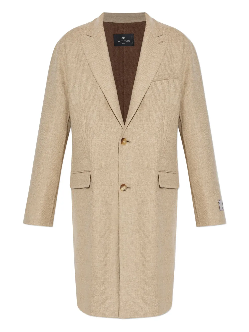 ETRO three-button wool coat Beige