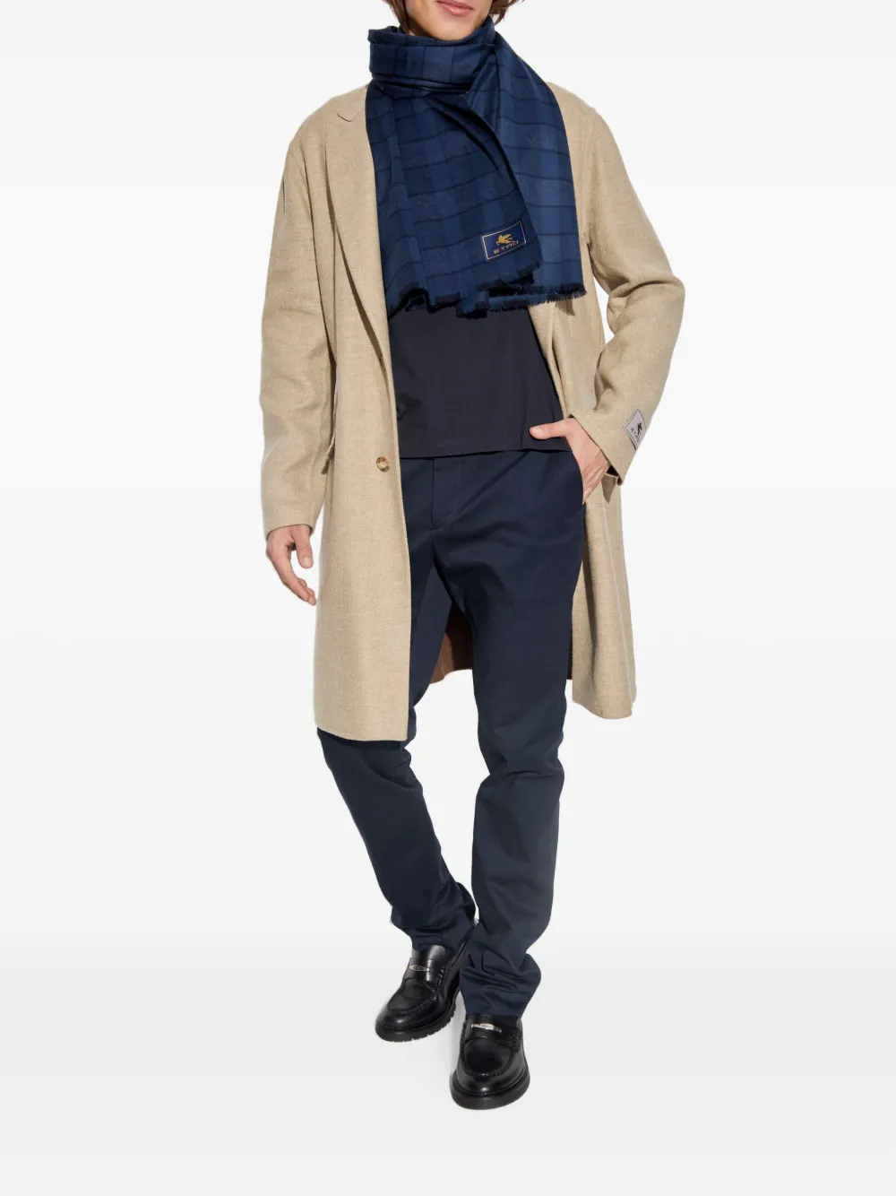 ETRO three-button wool coat Beige