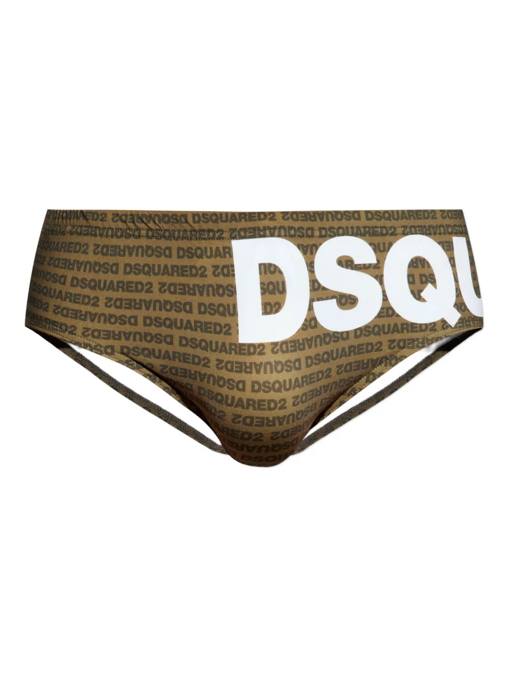 Dsquared2 Logo-print Swim Briefs In Brown