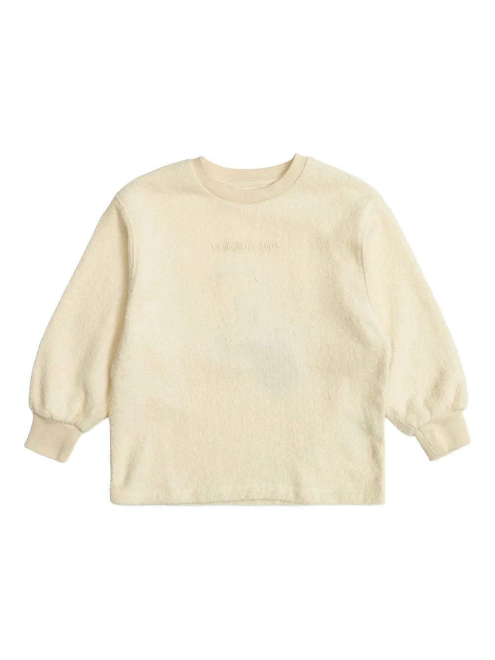 American Vintage Kids Bobypark fleece sweater met borduurwerk Beige
