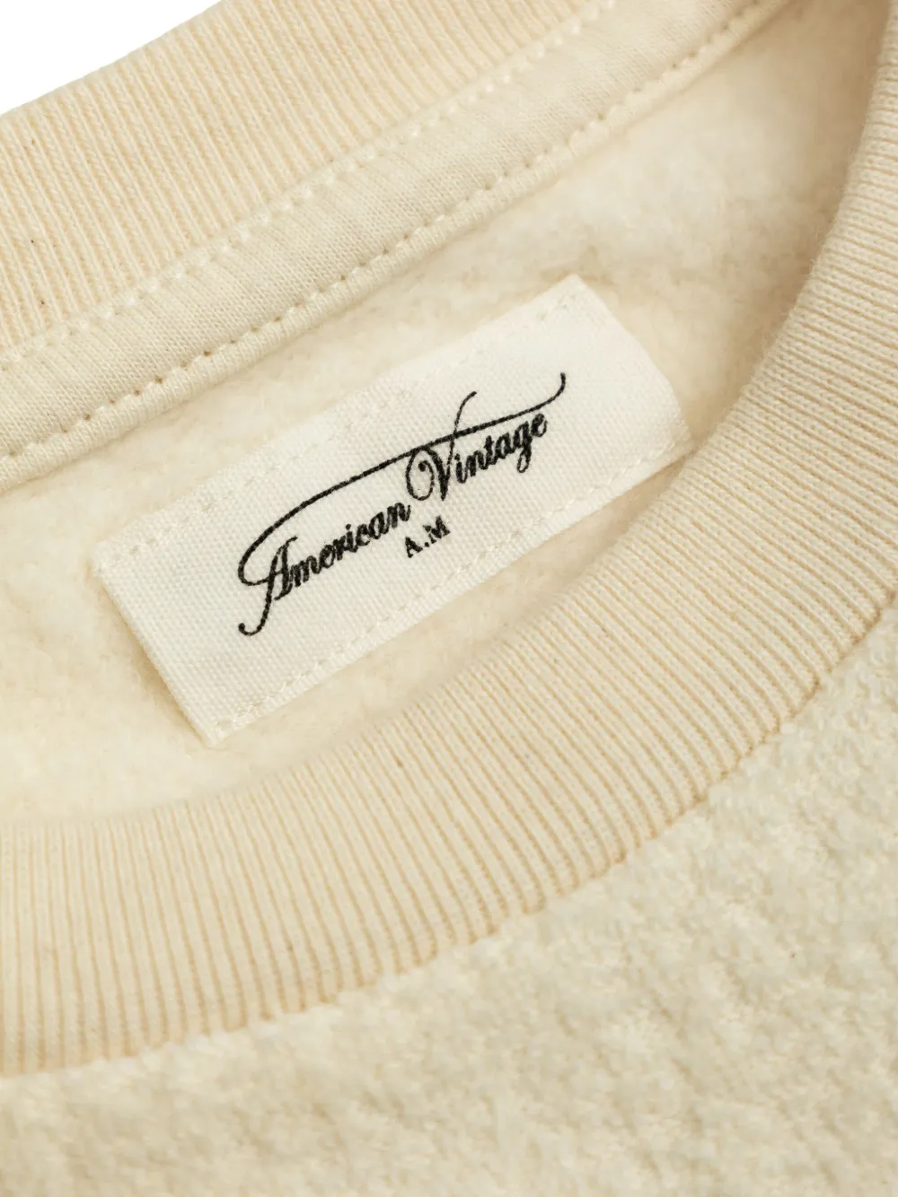 American Vintage Kids Bobypark fleece sweater met borduurwerk Beige