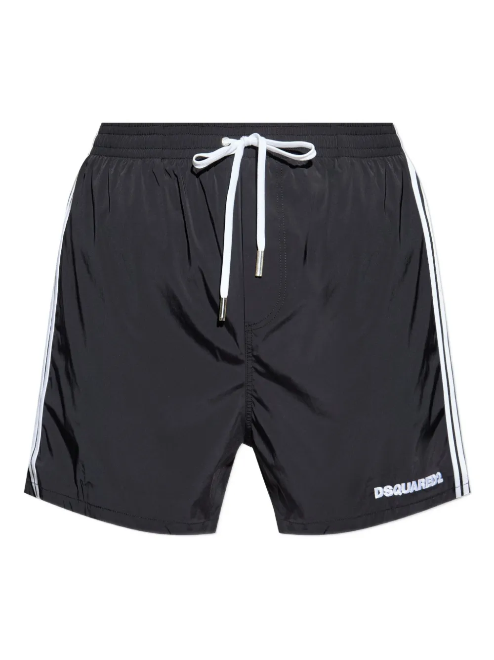 DSQUARED2 side-stripes embroidered-logo swim shorts Zwart