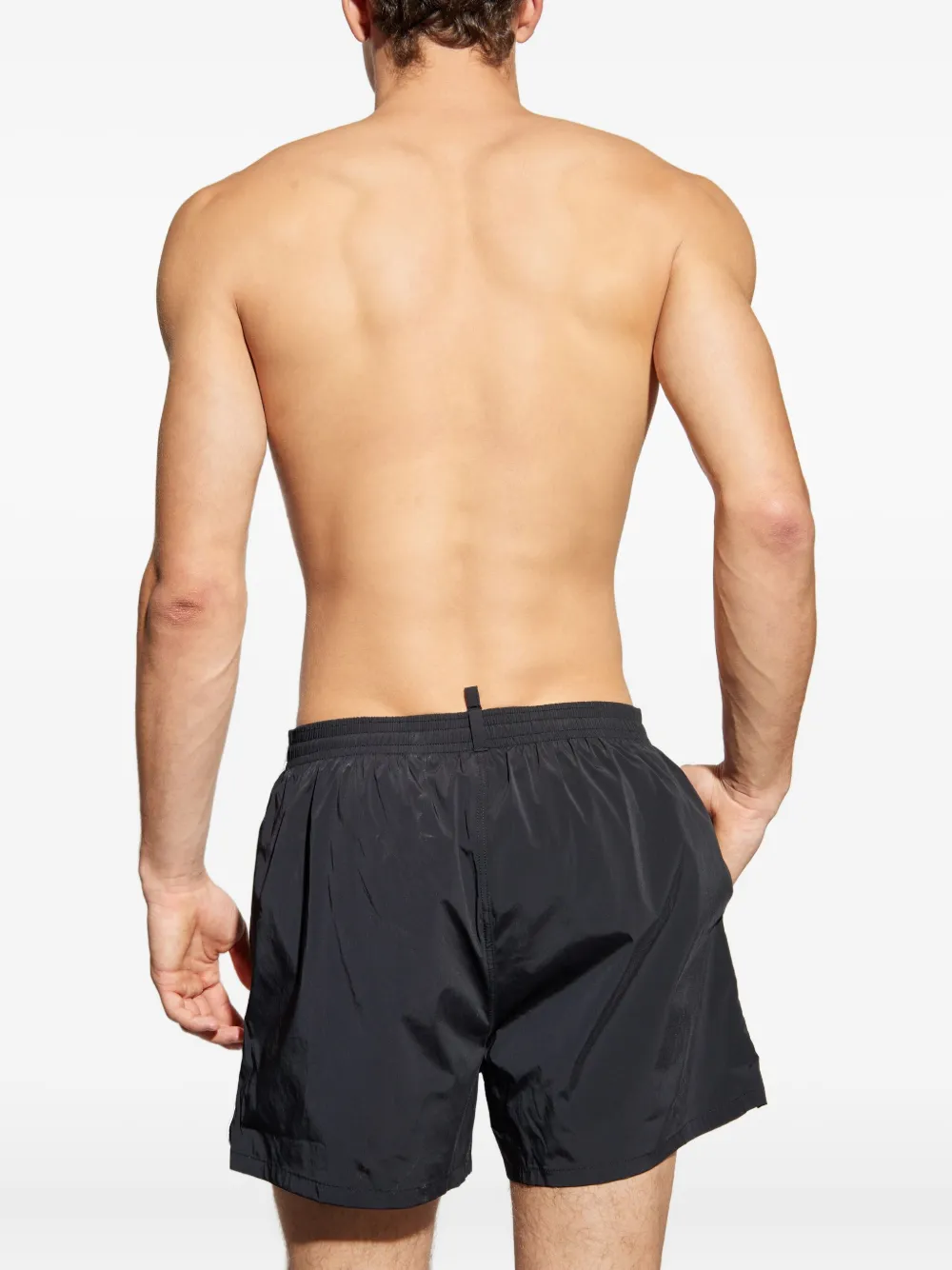 DSQUARED2 side-stripes embroidered-logo swim shorts Zwart