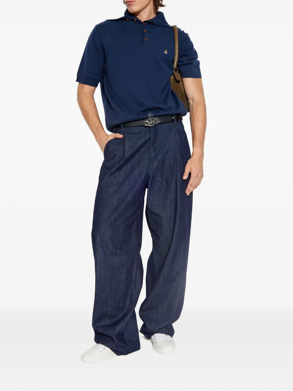 Vivienne Westwood orb-embroidered polo shirt Blauw