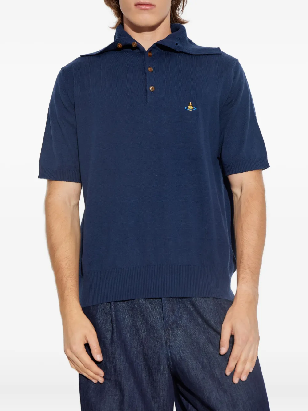 Vivienne Westwood orb-embroidered polo shirt Blauw