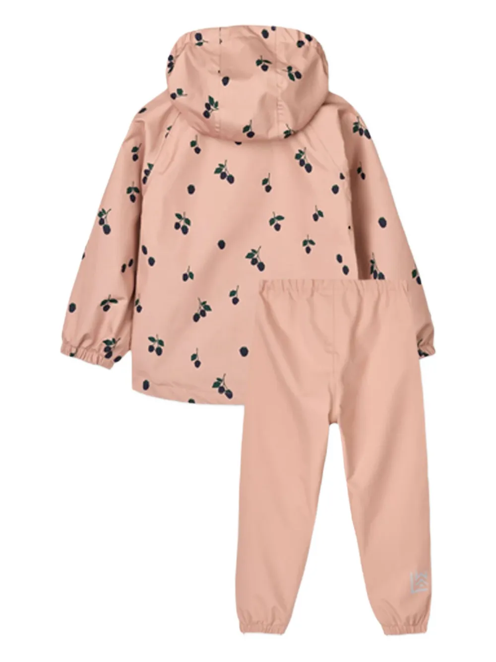 Liewood berry-print hooded rainwear set Roze