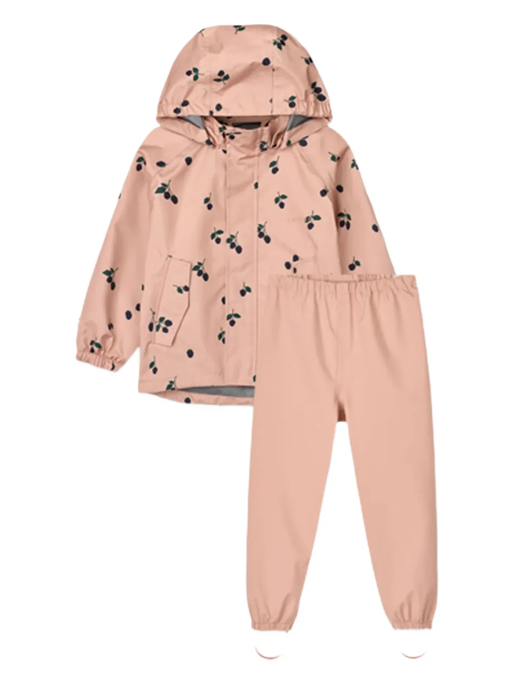 Liewood berry-print hooded rainwear set Roze