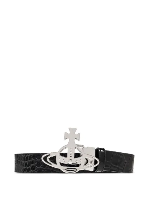 Vivienne Westwood logo orb-embellished crocodile-effect belt