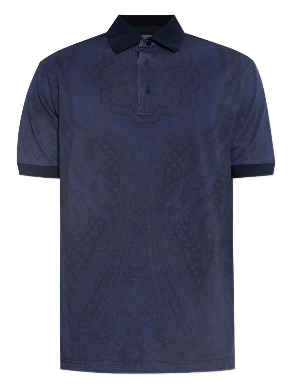 paisley-print cotton polo shirt