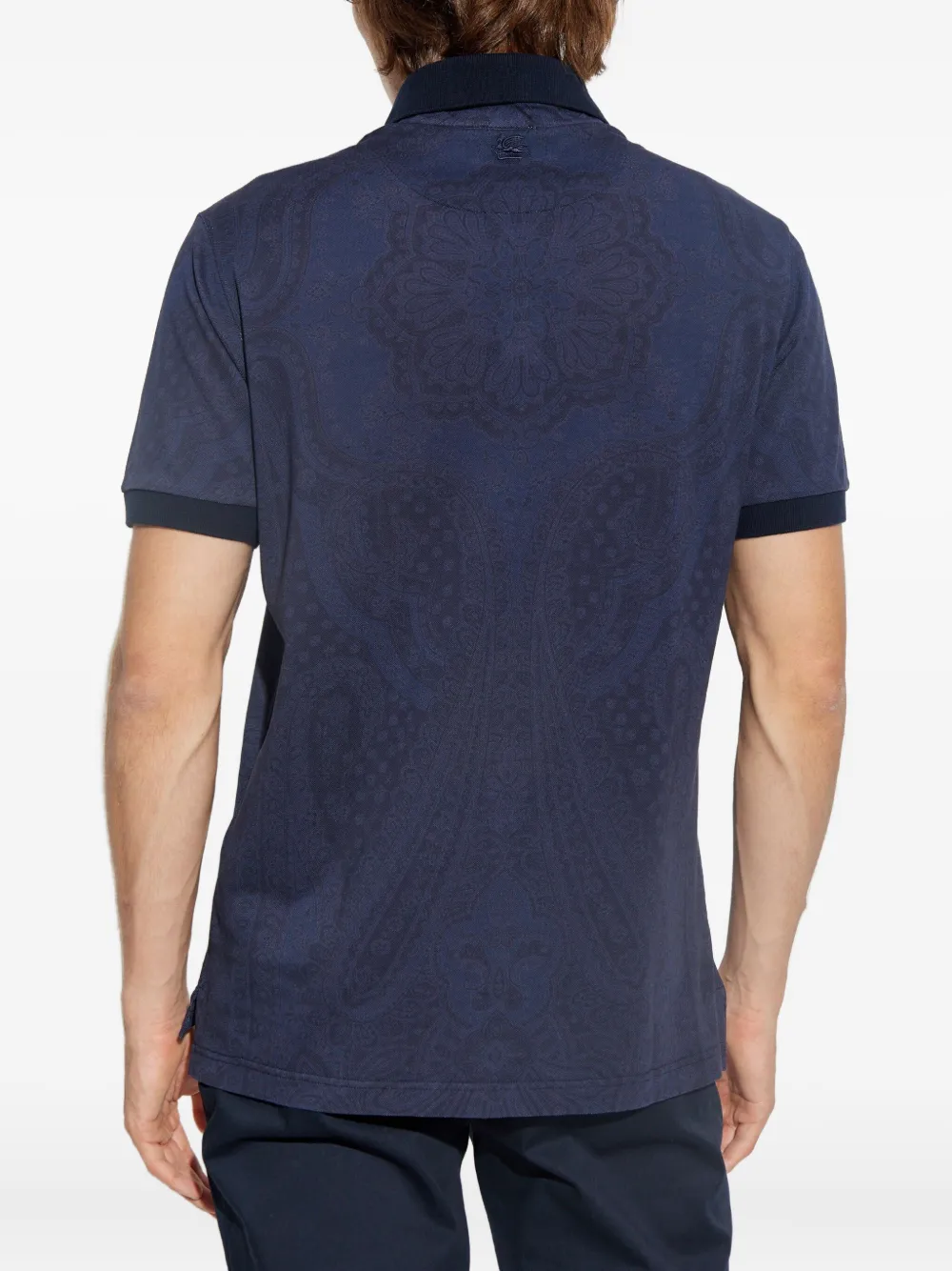 ETRO Poloshirt met paisley-print Blauw