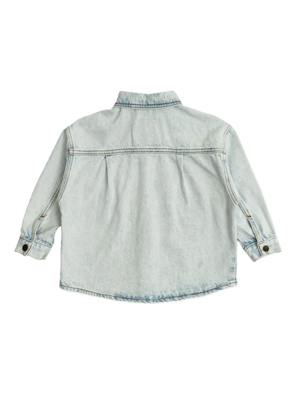 American Vintage Kids Joybird spijkershirt met dubbele zak Blauw
